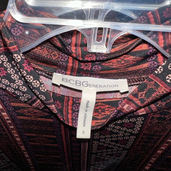 BCBGeneration Mod Style Long Sleeve Printed Mini Dress with Mock Neck-Size S - Picture 4 of 4